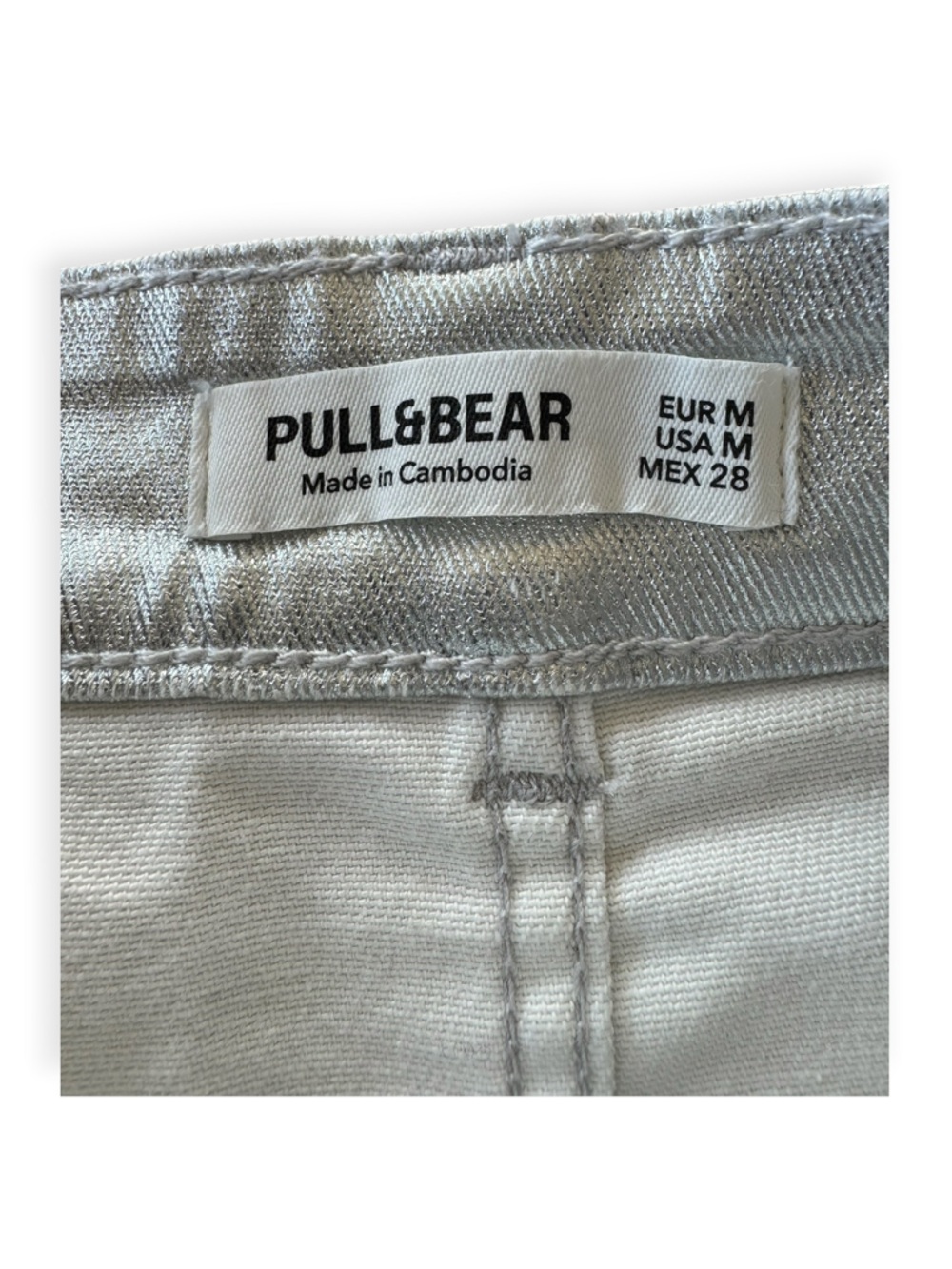 Pull & Bear Metallic silver long skirt slit front y2K - Picture 10 of 10